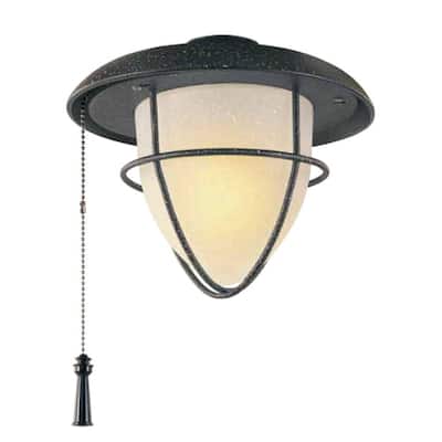 Hampton Bay Palm Beach 1-Light Gilded Iron Ceiling Fan Light Kit 72460R