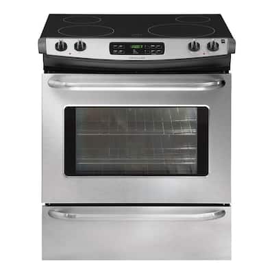 Frigidaire 30 in. 4.2 cu. ft. Slide-In Electric Range with Self-Cleaning Oven in Stainless Steel FFES3025LS