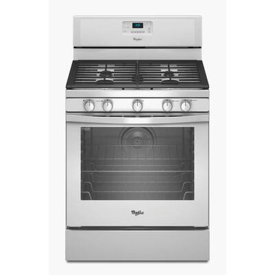 Whirlpool 5.8 cu. ft. Gas Range with Self-Cleaning Convection Oven in White WFG540H0AW