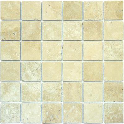M.S. International Inc. 2 in. x 2 in. Ivory Travertine Mosaic Floor & Wall Tile THDW1-SH-IVO2x2