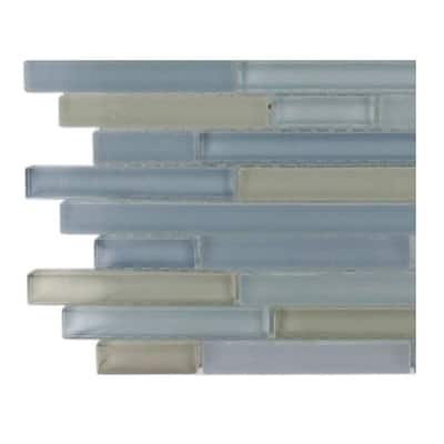 Splashback Glass Tile Temple Seawave Glass Tiles - 6 in. x 6 in. Tile Sample R3B4