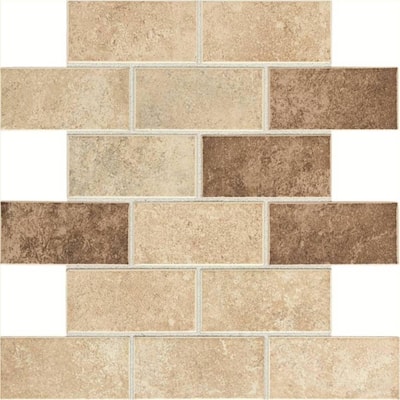 Daltile 2 in. x 4 in. Pacific Sand Universal Mosaic Tile SB2524BWHD1P2