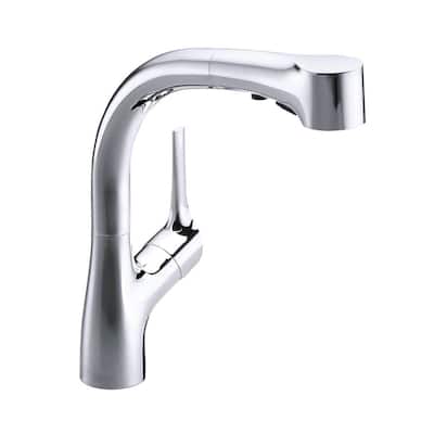 KOHLER Kitchen Faucets. Elate 1 , 2 , 3 or 4 Hole Single-Handle Pull-Out Sprayer Kitchen Faucet in Polished Chrome