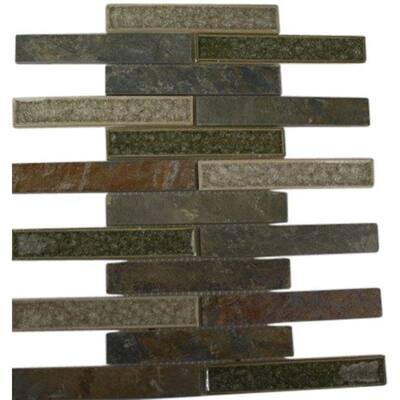 Splashback Glass Tile Roman Selection Emperial Slate 12 in. x 12 in. Glass Floor and Wall Tile ROMAN SELECTION EMPERIAL SLATE 1X6