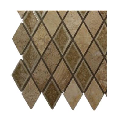 Splashback Glass Tile Roman Selection Side Saddle Diamond Sample Size 6 in. x 6 in. Glass Floor and Wall Tile R4A1 STONE TILE