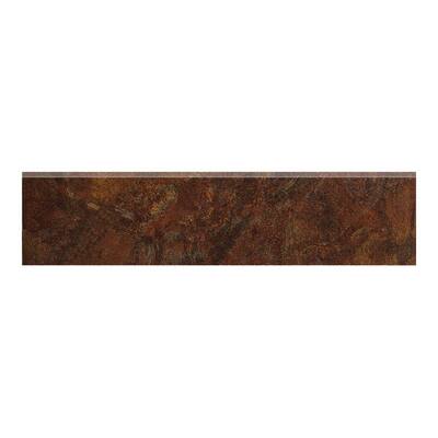 MARAZZI Imperial Slate 3 in. x 12 in. Rust Ceramic Bullnose Floor and Wall Tile UH6A