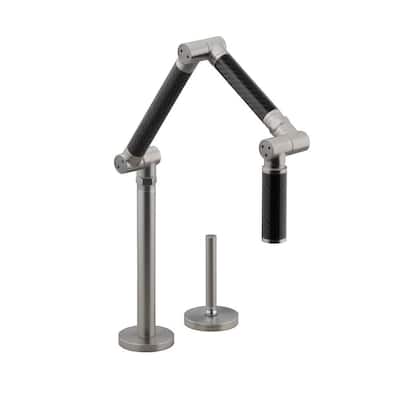 KOHLER Kitchen Faucets. Karbon Deck-Mount 1-Handle Mid-Arc Kitchen Faucet in Vibrant Stainless-Steel with Black Tubing