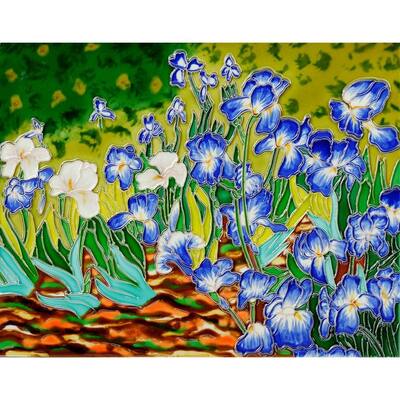 OverstockArt Van Gogh Irises Ceramic Wall Tile