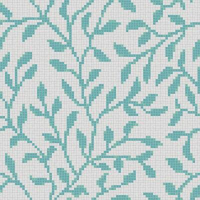 Mosaic Loft Agrestic Aqua Pattern 36 in. x 36 in. Glass Wall Light Residential Floor Mosaic Tile (9 Indv Sections-Case) 015-0101