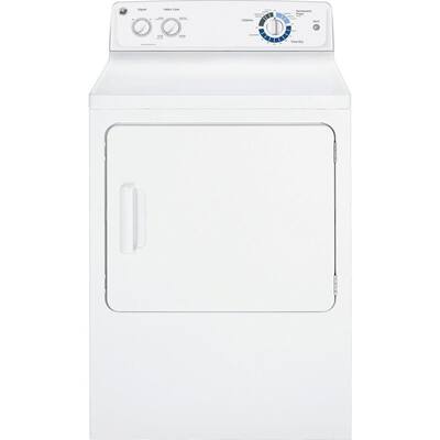 GE 6.8 cu. ft. Electric Dryer in White GTDP180EDWW