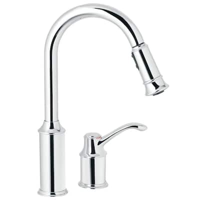 MOEN Kitchen Faucets. Aberdeen Single-Handle Pull-Down Sprayer Kitchen Faucet Featuring Reflex in Chrome
