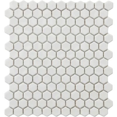 Merola Tile Metro Hex Glossy White 12 in. x 10-7/8 in. Porcelain Mosaic Floor and Wall Tile FXLMHW