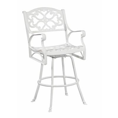 Home Styles Biscayne Outdoor Bistro Stool - White Finish