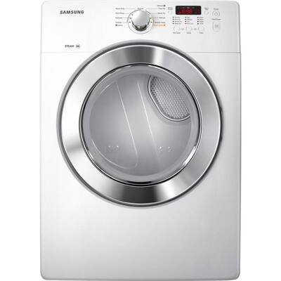 Samsung 7.3 cu. ft. Electric Dryer with Steam in White DV365ETBGWR