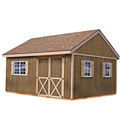  16 ft. x 12 ft. Wood Storage Shed Kit-newcastle_1612 - The Home Depot