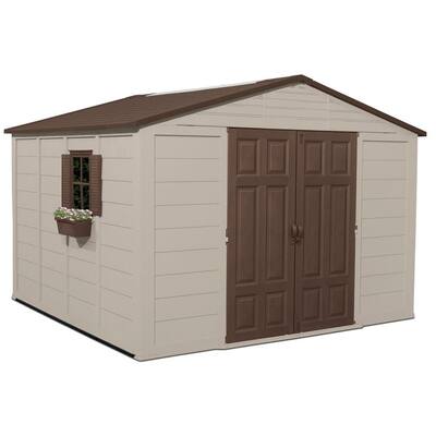 Suncast 10 ft. 4 in. x 10 ft. 5 in. Resin Storage Shed-A01B28C03 - The 