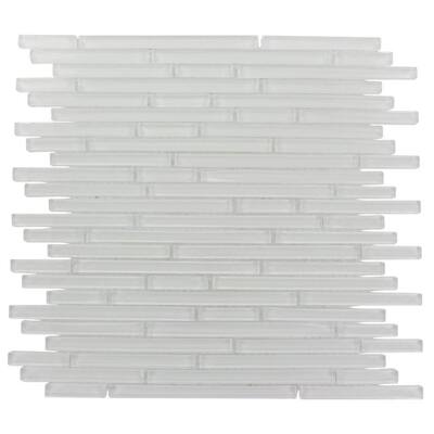 Splashback Glass Tile Windsor Random Bright White 12 in. x 12 in. Marble Floor and Wall Tile WINDSOR .25 X RANDOM BRIGHT WHITE MARBLE