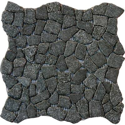 M.S. International Inc. Charcoal Flat Pebbles 16 In. x 16 In. Granite Floor & Wall Tile LPEBGCHAR1616FLT