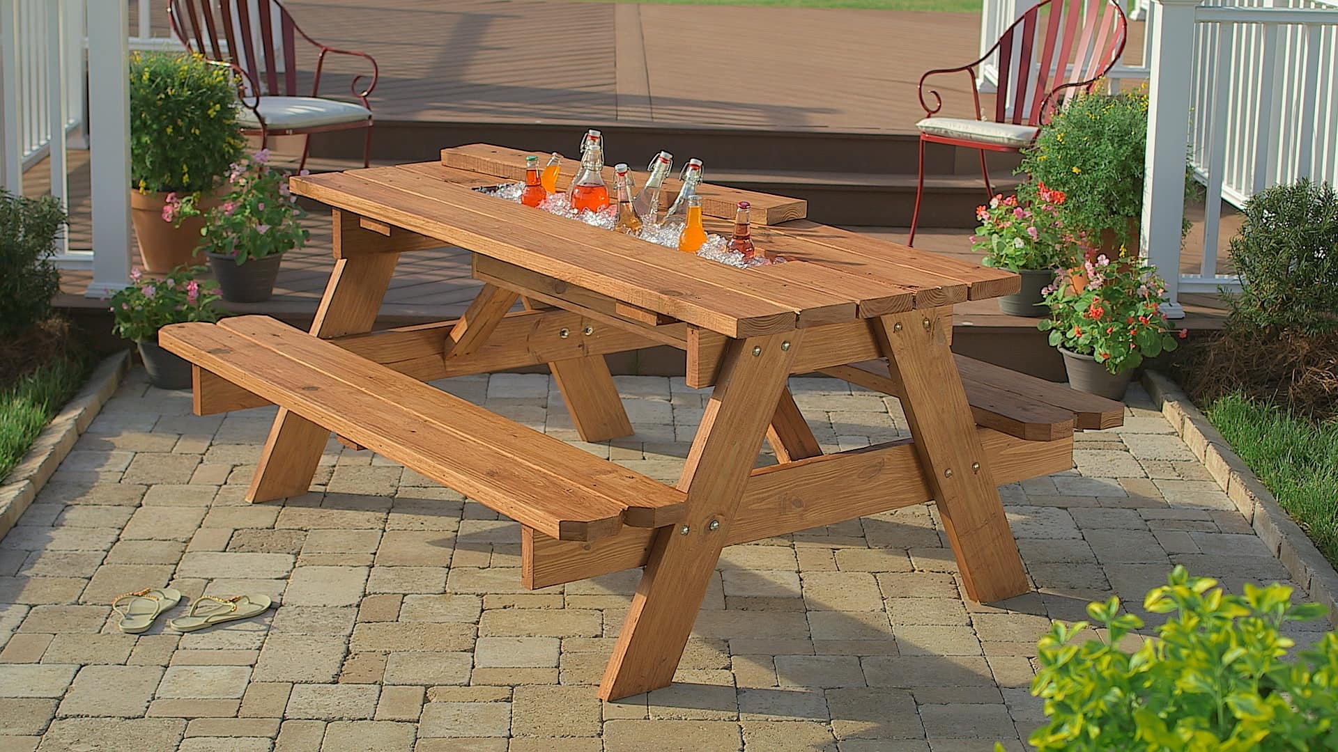 How to Build a Picnic Table with Built-in Cooler at The