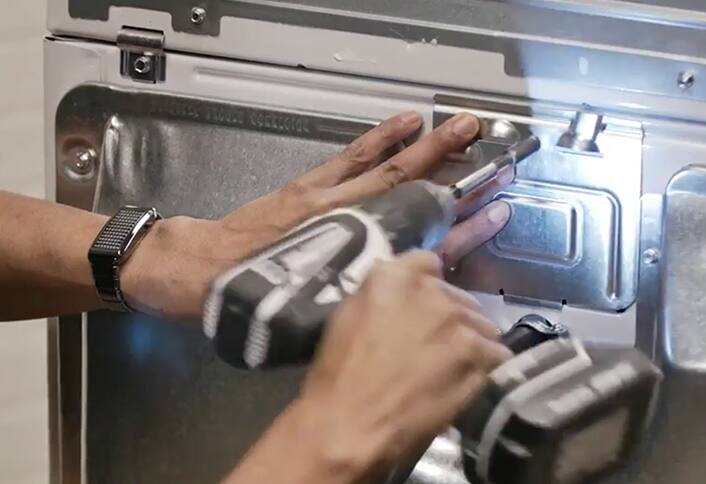 Replace the access panel - Change Dryer Cord Replace the access panel - Change Dryer Cord
