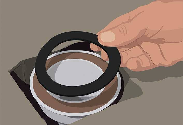 Attach gaskets set the base - Install Shower Pan Attach gaskets set the base - Install Shower Pan