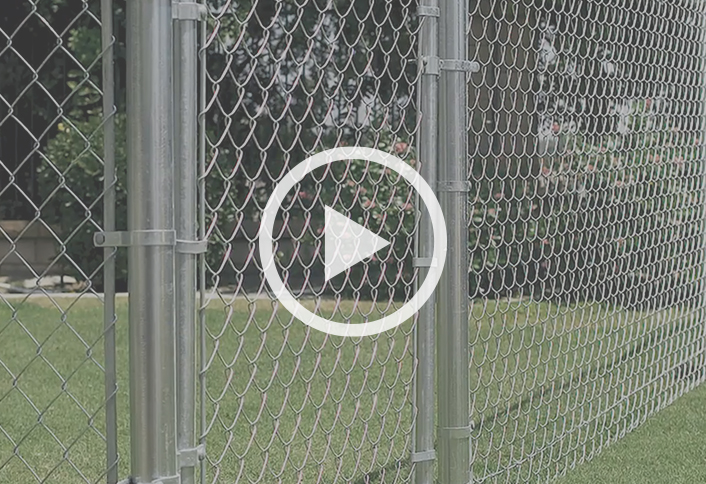 How do you put up a chain-link fence?
