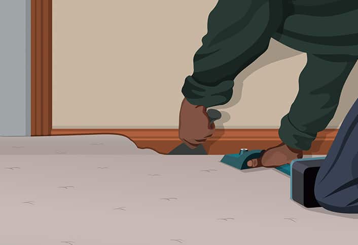 Anchor the short wall - Install Carpet Anchor the short wall - Install Carpet