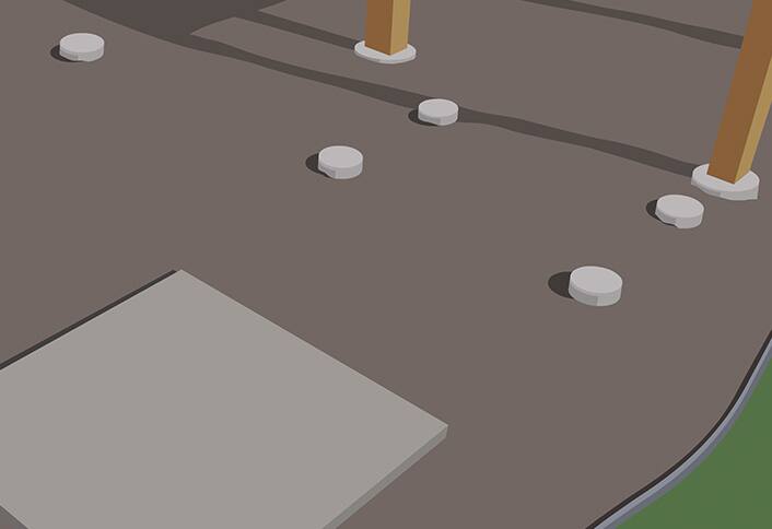Locate footings stair - Build Raised Deck Locate footings stair - Build Raised Deck