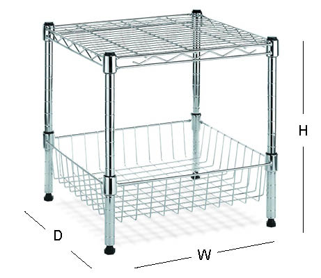 Image of 3 tier chrome basket kitchen cart