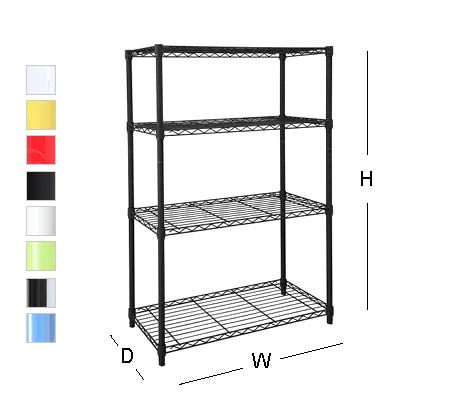 Image of 4-shelf unit in black