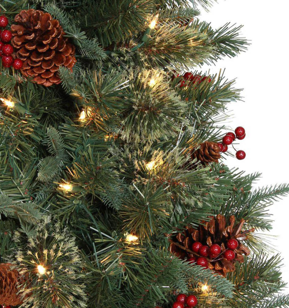 6.5 ft. Hayden Pine Potted Artificial Christmas Tree with 200 Clear