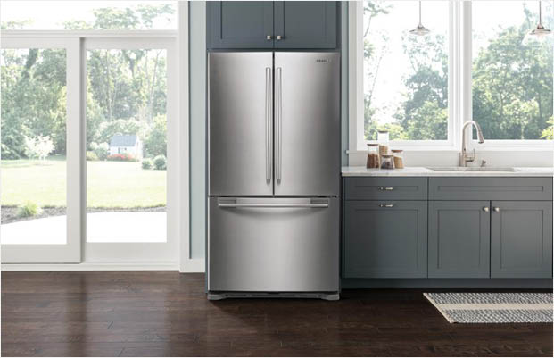Samsung 33 in. W 17.5 cu. ft. French Door Refrigerator in ... - 33 inch wide design
