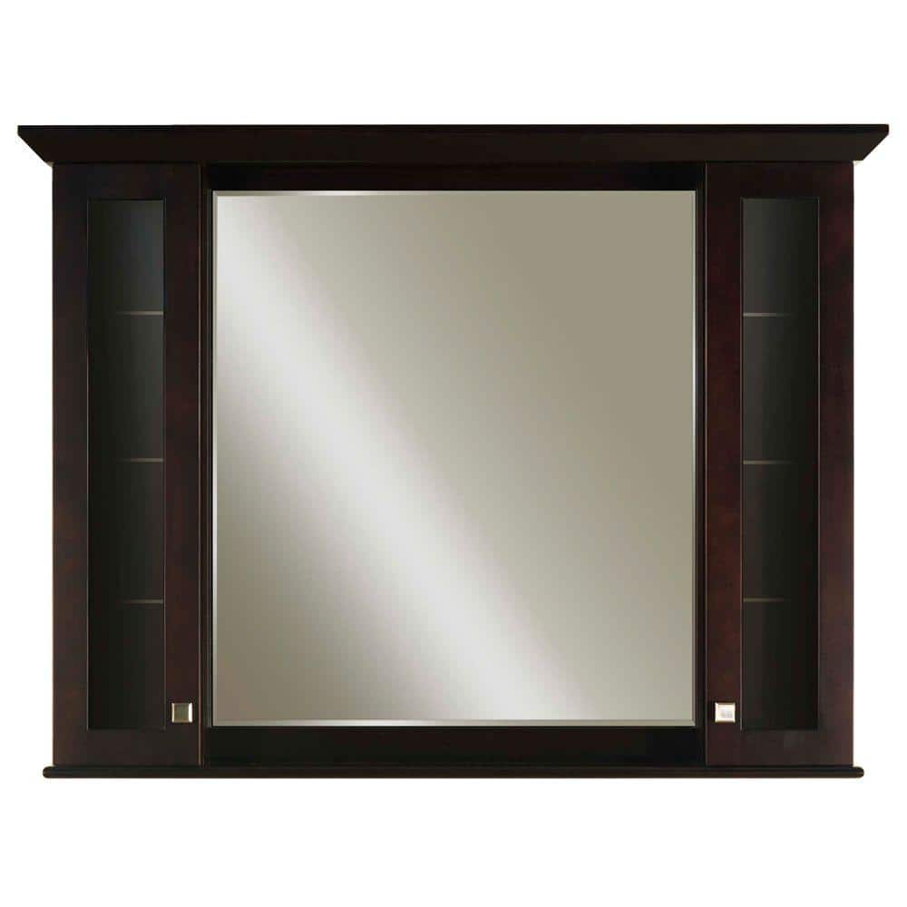 Water Creation 48 in. W x 37 in. H x 6 in. D Framed Surface-Mount ...