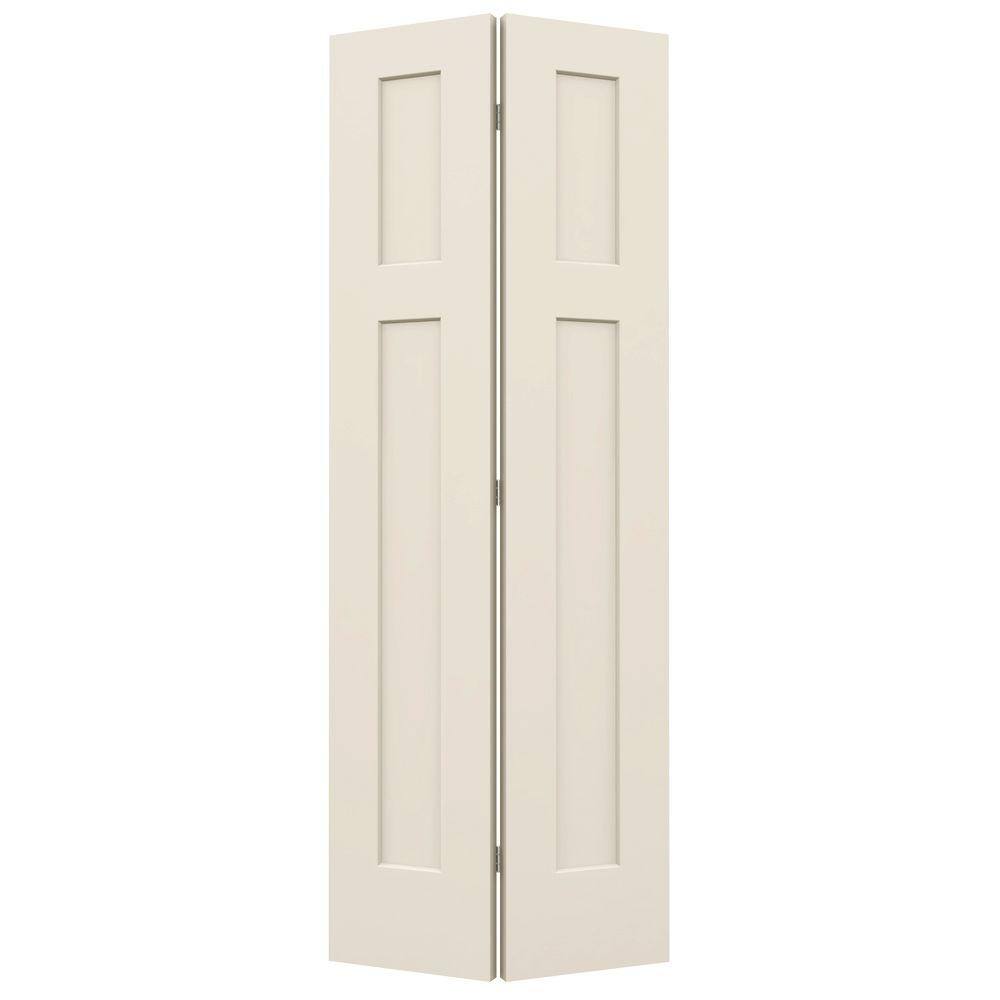 24 In X 80 In Smooth 3 Panel Craftsman Hollow Core Molded Interior Closet Composite Bi Fold Door