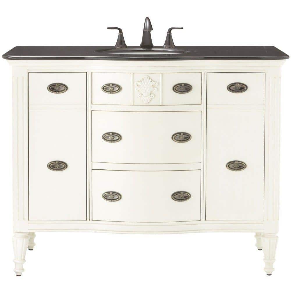 Home Decorators Collection Wellington 44 in. Vanity in Ivory with ...