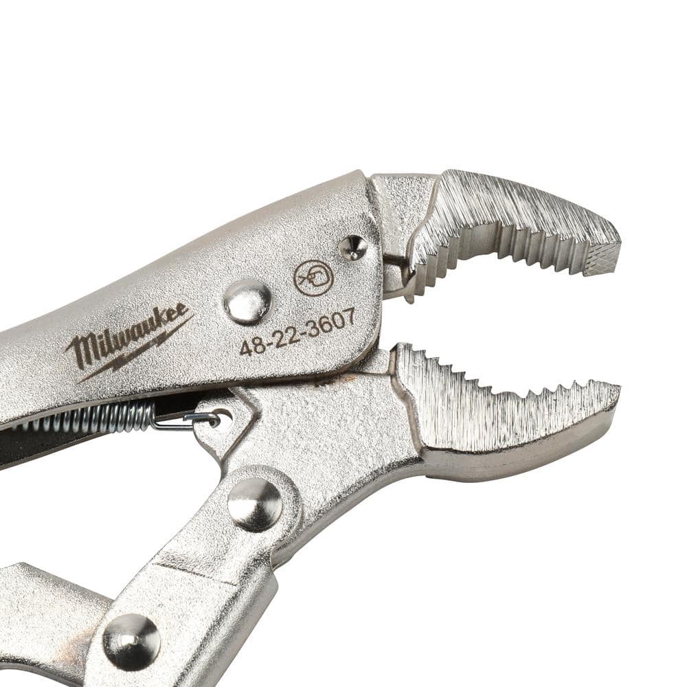 Locking pliers featuring hardened jaws for a secure hold