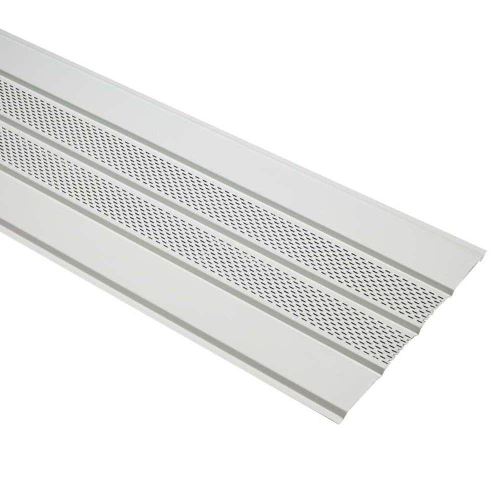 Cellwood 12.75 in. x 144 in. White Vinyl Economy T4 Solid Soffit ...