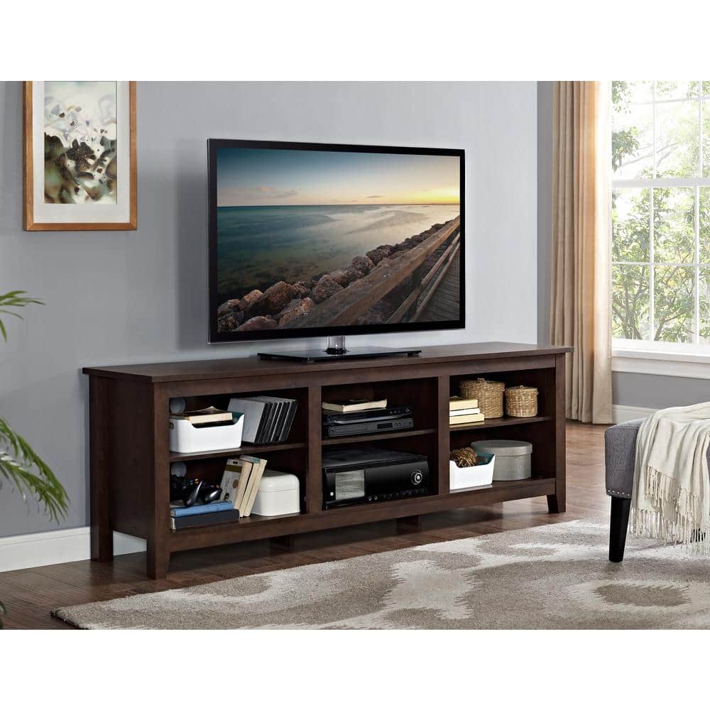 Walker Edison Furniture Company 70 in. Wood Media TV Stand Storage ...