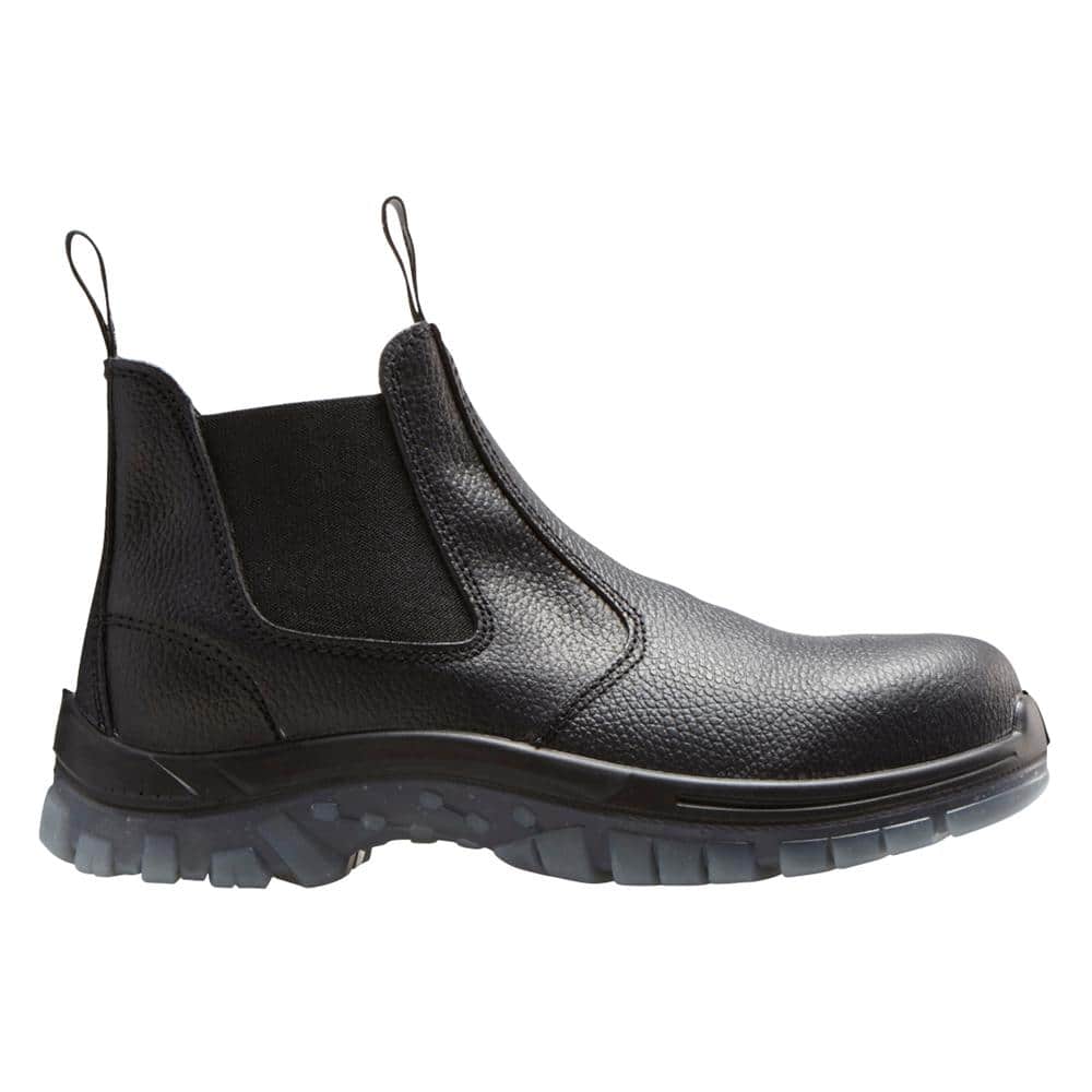 Mack Boots Tradie Men 6 in. Size 8.5 Black Leather Steel-Toe Slip-On ...