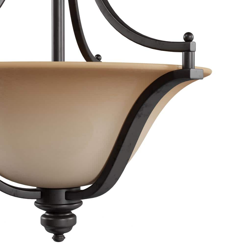 Pendant light featuring an oil-rubbed bronze finish over metal