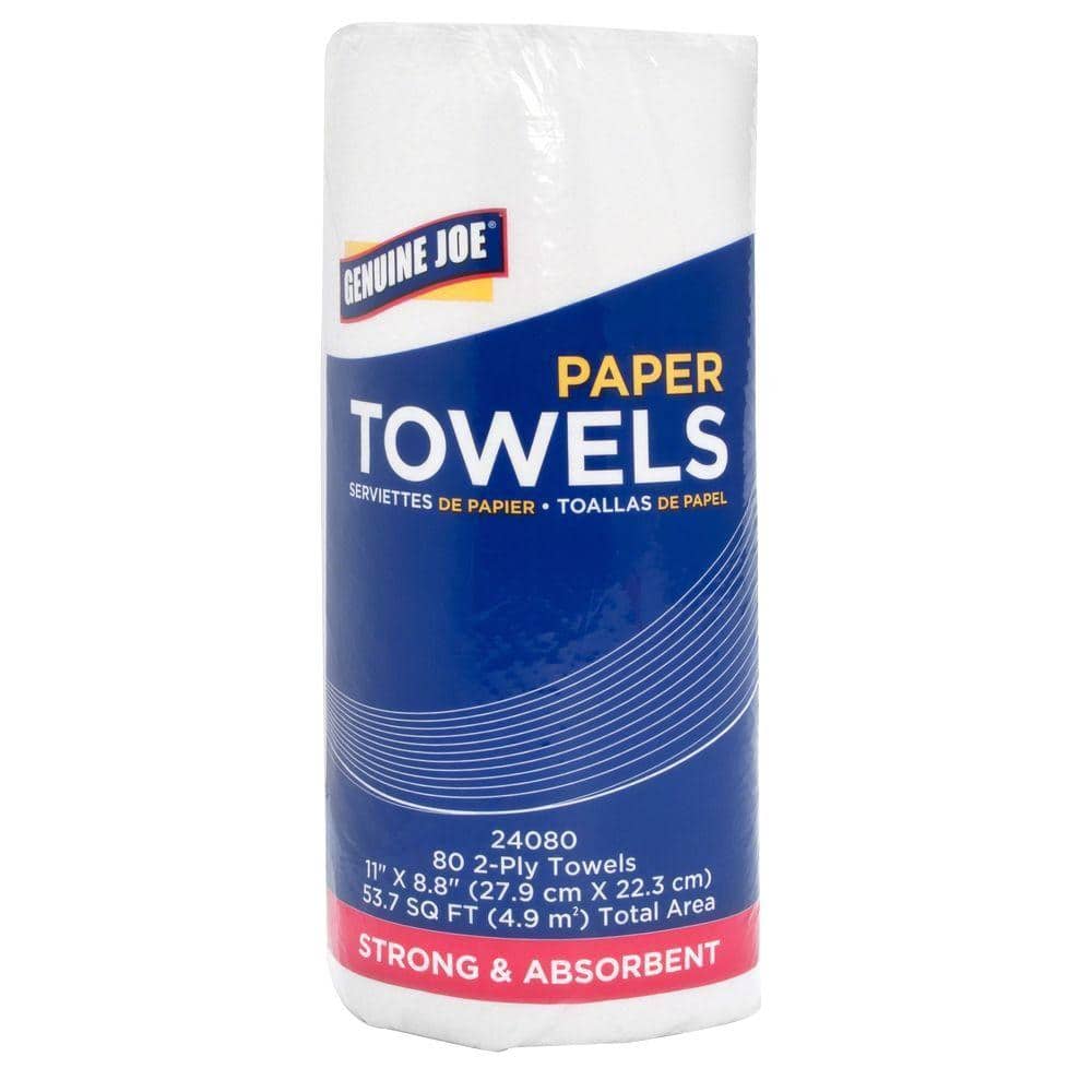 Genuine Joe Household Roll Paper Towels 2-Ply (80 Sheets per Roll ...