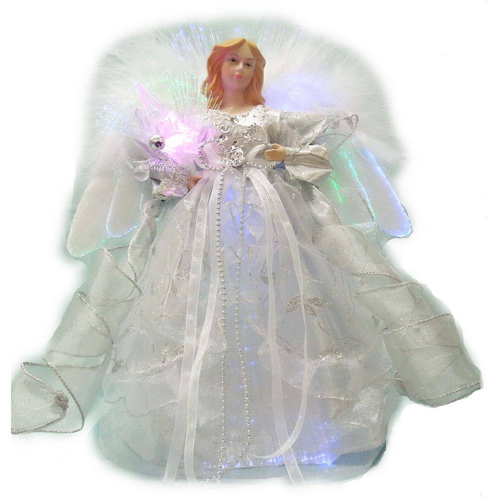 Home Accents Holiday 12 in. LED Angel Silver Tree Topper-A-7070B - The ...