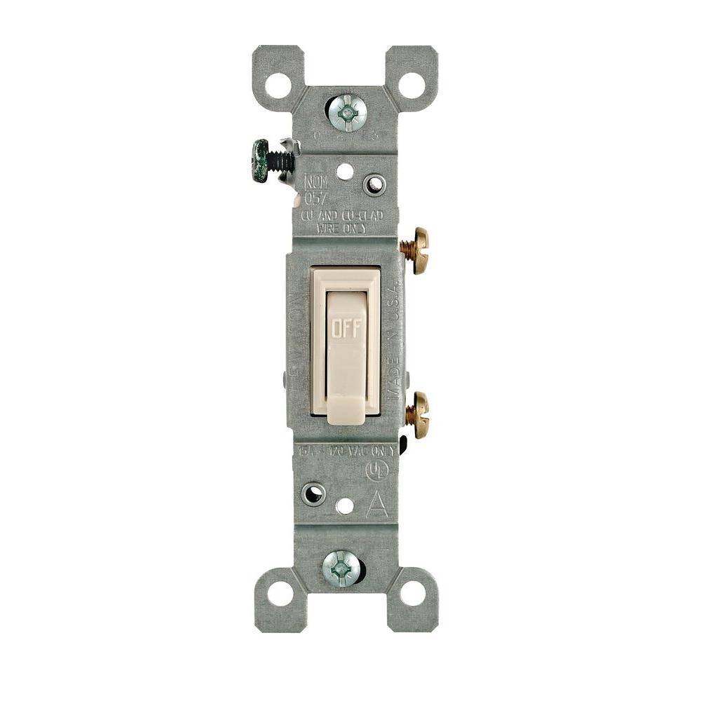 Leviton 15 Amp Single-Pole Toggle Switch, Light Almond-R56 ... leviton single pole light switch diagram 