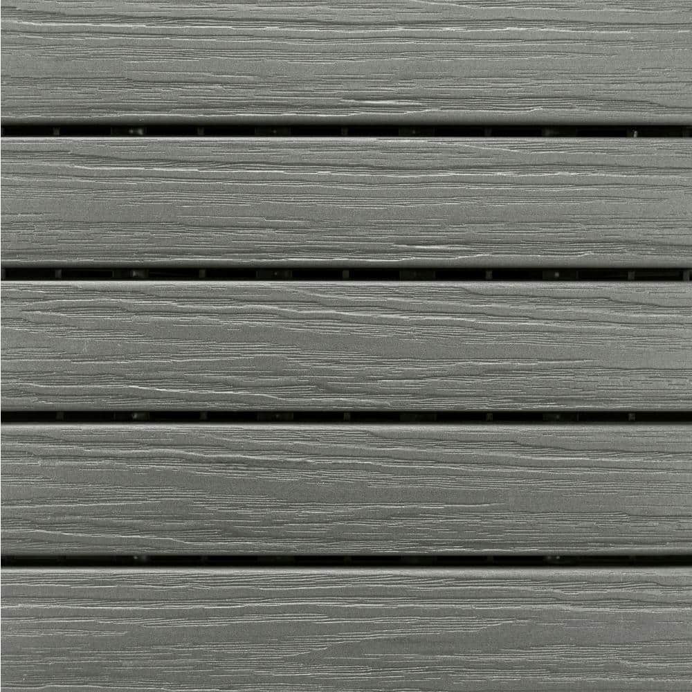 AURA Elite 1 ft. x 1 ft. Premium Polymer Deck Tile in Driftwood Grey ...