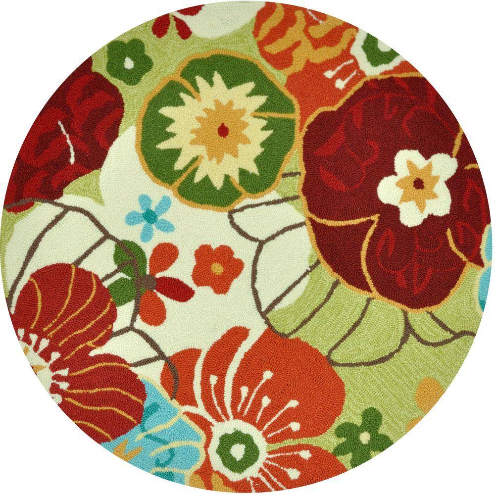 Loloi Rugs Summerton Lifestyle Collection Lime/Multi 3 ft. Round Area ...
