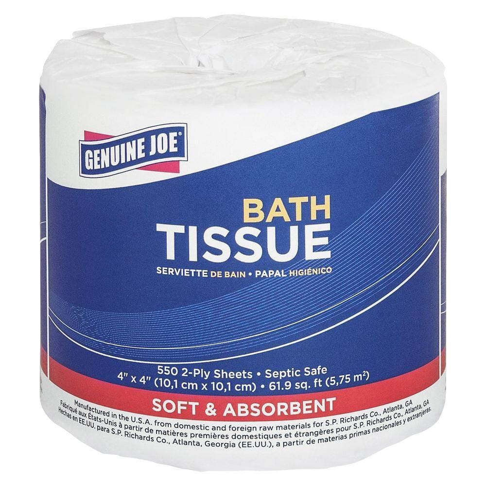 Genuine Joe Embossed Roll Bath Tissue 2-Ply (550-Sheet/Roll)-GJO2508080 ...