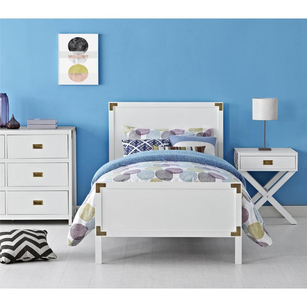 DHP Bombay White Twin Bed Frame-3246098 - The Home Depot