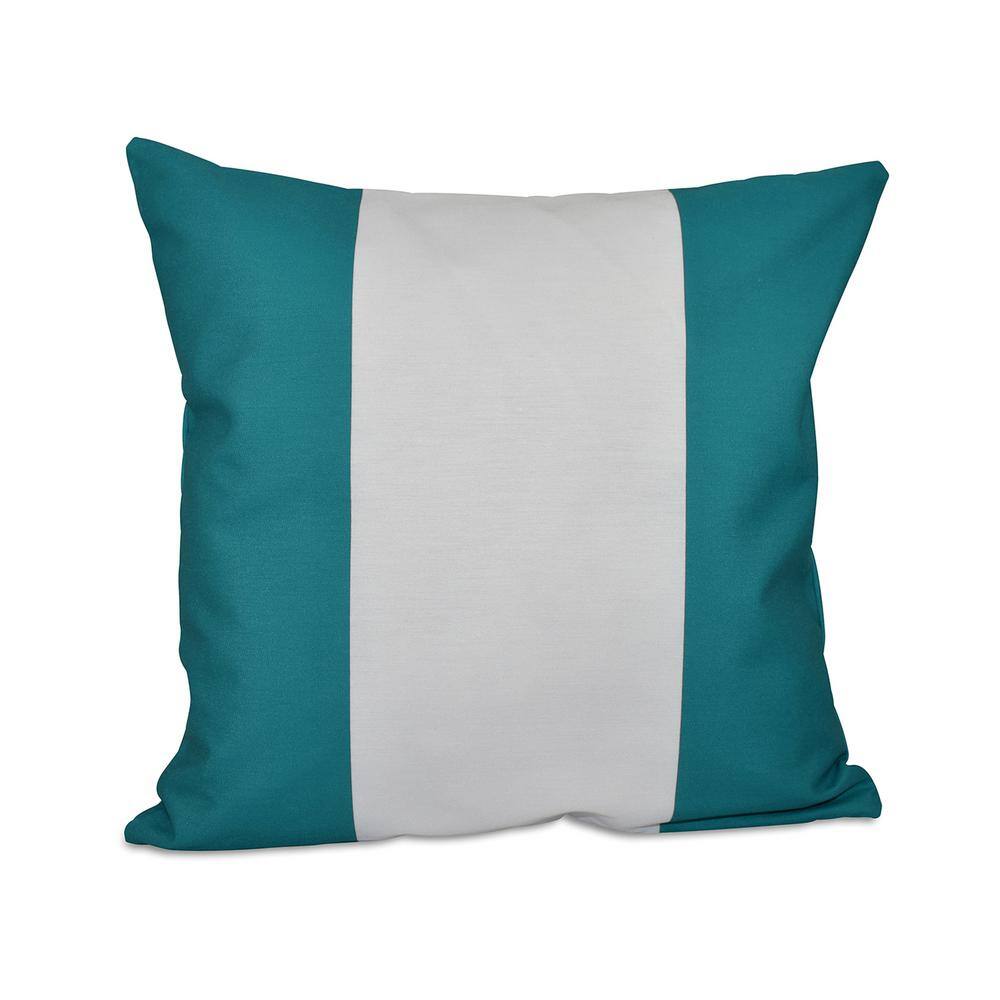 16 in. x 16 in. Big Vertical Stripe Pillow in Lake Blue-PSN5B2-16 - The ...