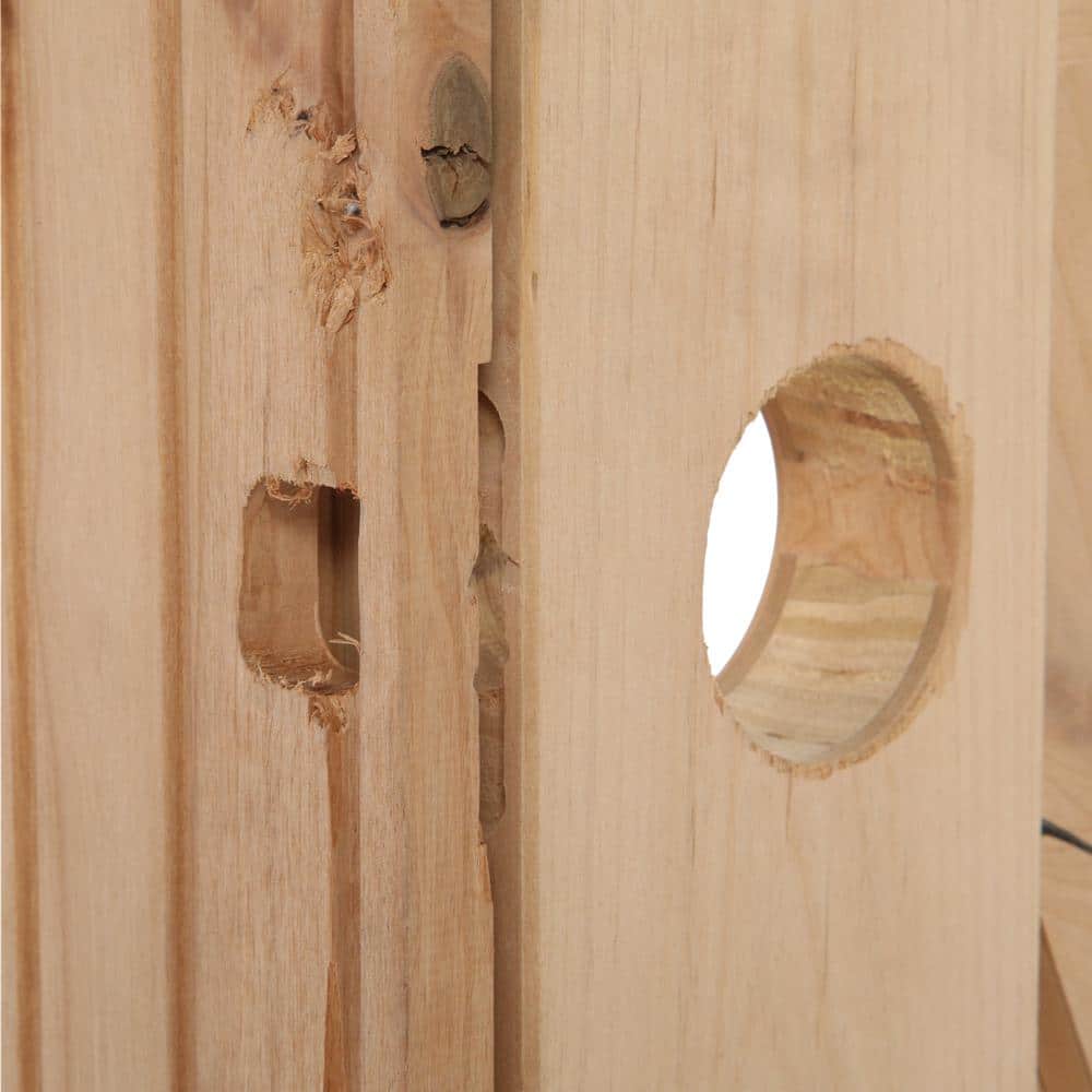 Interior door that is pre-drilled and ready to accept a door knob