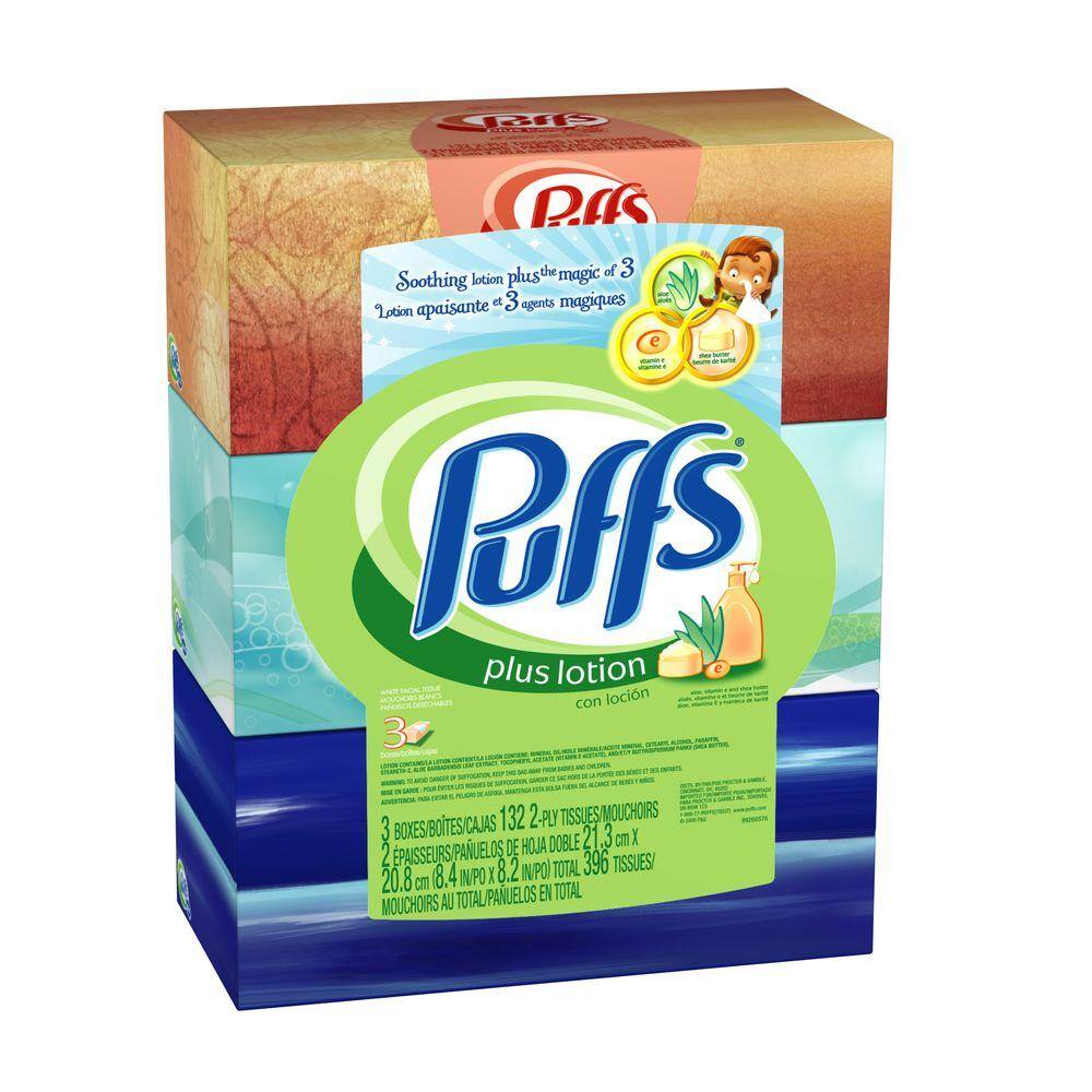 Puffs Lotion Facial Tissues (132-Count), (3-Boxes)-003700039363 - The ...